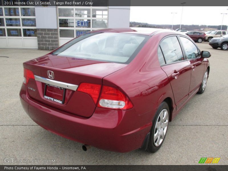 Tango Red Pearl / Gray 2011 Honda Civic LX Sedan