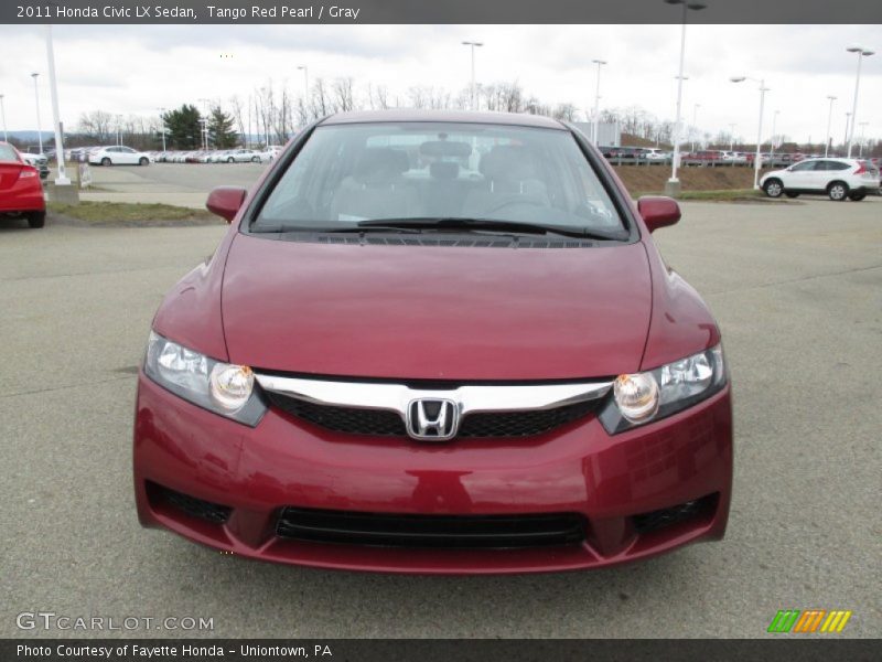 Tango Red Pearl / Gray 2011 Honda Civic LX Sedan