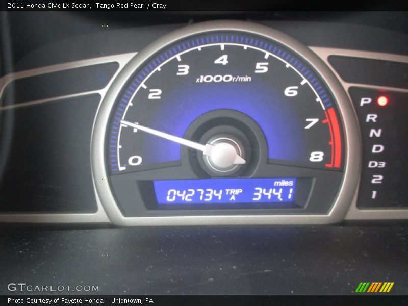 Tango Red Pearl / Gray 2011 Honda Civic LX Sedan