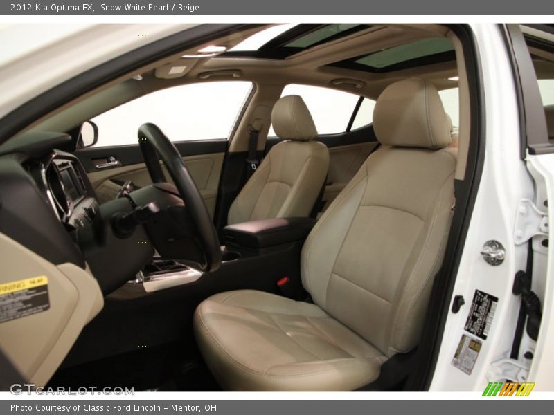 Snow White Pearl / Beige 2012 Kia Optima EX