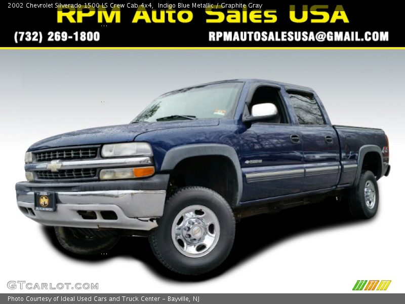 Indigo Blue Metallic / Graphite Gray 2002 Chevrolet Silverado 1500 LS Crew Cab 4x4