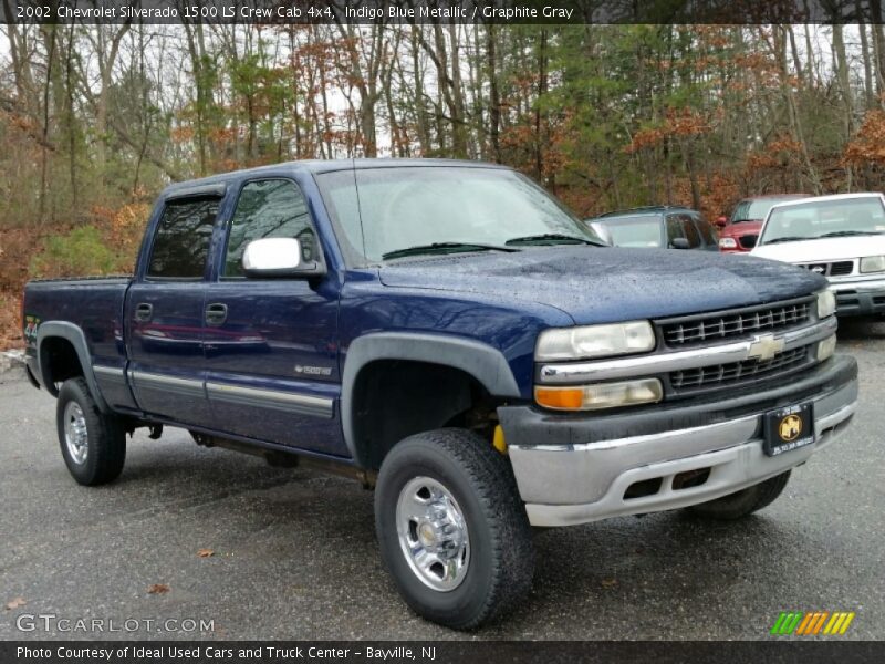 Indigo Blue Metallic / Graphite Gray 2002 Chevrolet Silverado 1500 LS Crew Cab 4x4