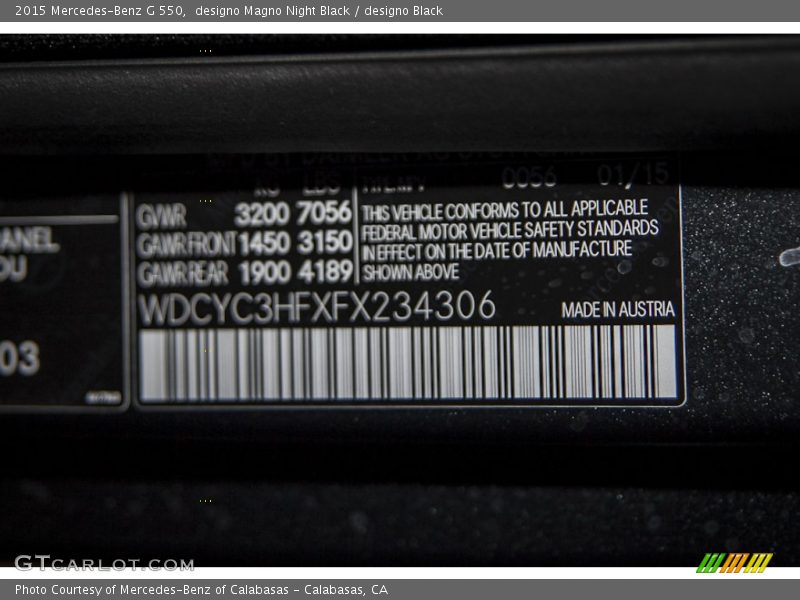designo Magno Night Black / designo Black 2015 Mercedes-Benz G 550
