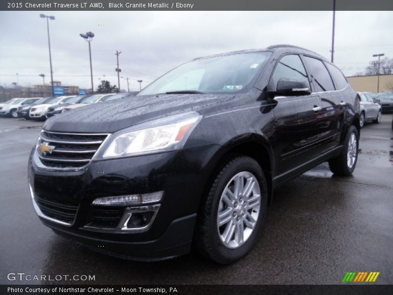 Black Granite Metallic / Ebony 2015 Chevrolet Traverse LT AWD