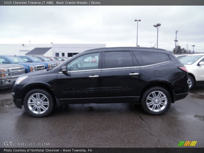 Black Granite Metallic / Ebony 2015 Chevrolet Traverse LT AWD