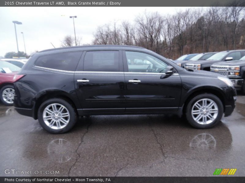 Black Granite Metallic / Ebony 2015 Chevrolet Traverse LT AWD