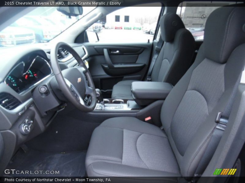 Black Granite Metallic / Ebony 2015 Chevrolet Traverse LT AWD