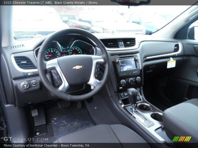 Black Granite Metallic / Ebony 2015 Chevrolet Traverse LT AWD