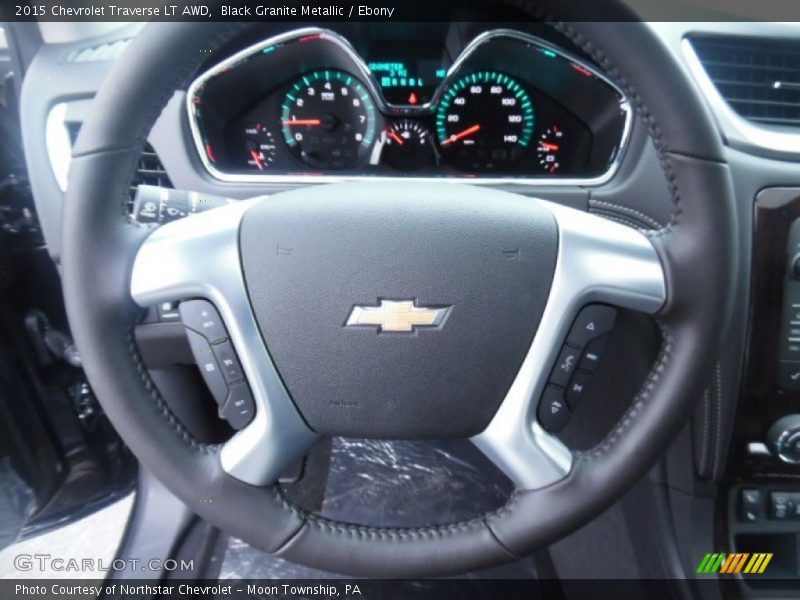 Black Granite Metallic / Ebony 2015 Chevrolet Traverse LT AWD