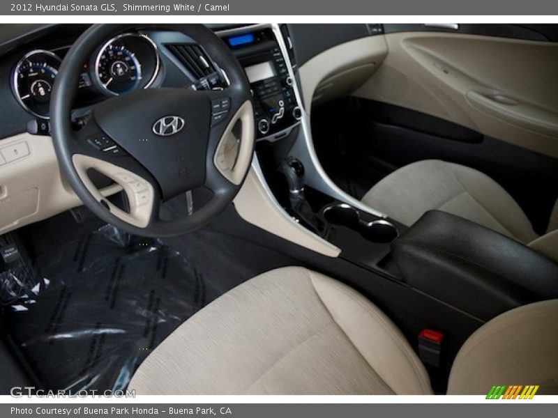 Shimmering White / Camel 2012 Hyundai Sonata GLS