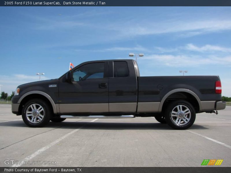 Dark Stone Metallic / Tan 2005 Ford F150 Lariat SuperCab