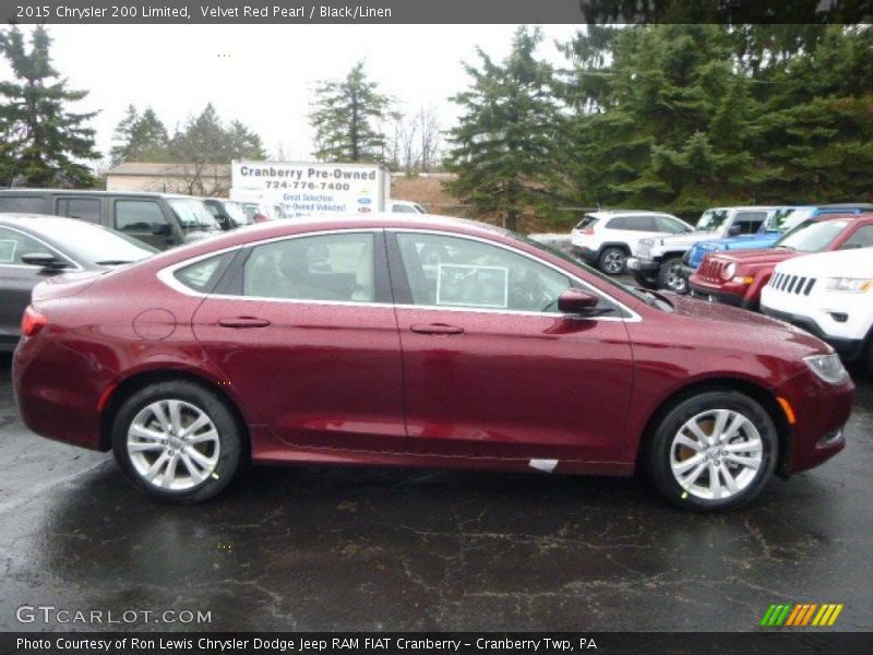 Velvet Red Pearl / Black/Linen 2015 Chrysler 200 Limited