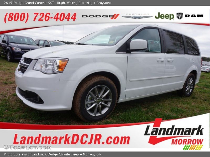 Bright White / Black/Light Graystone 2015 Dodge Grand Caravan SXT
