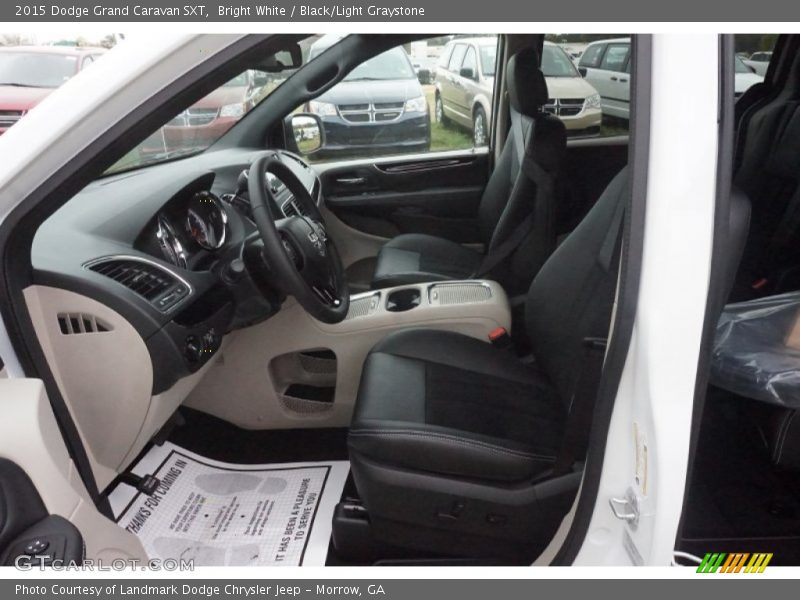 Bright White / Black/Light Graystone 2015 Dodge Grand Caravan SXT