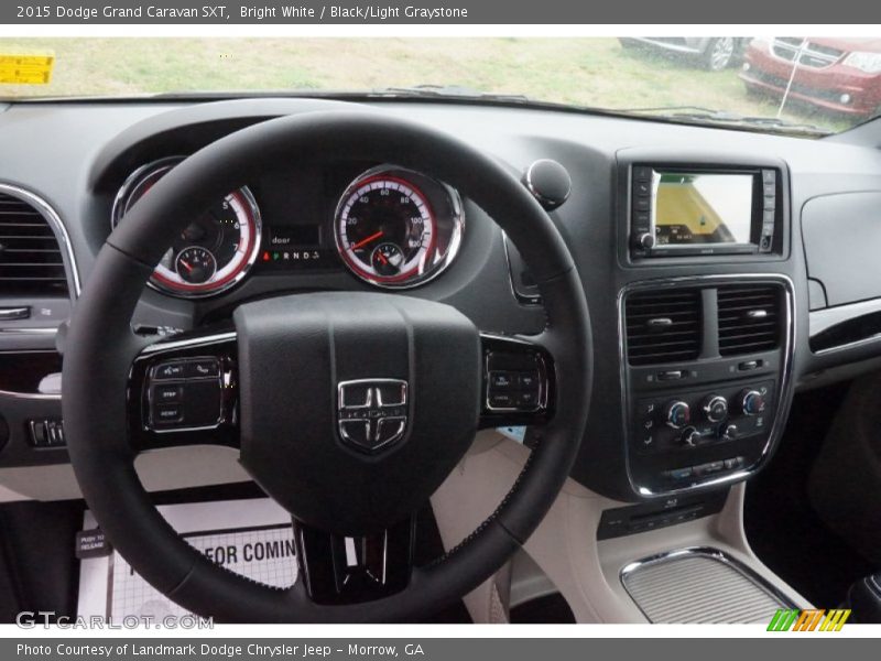 Bright White / Black/Light Graystone 2015 Dodge Grand Caravan SXT