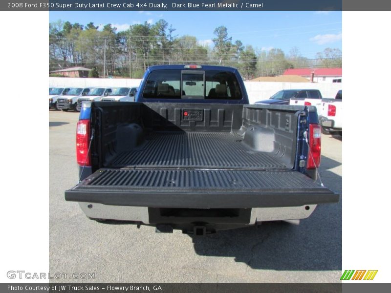 Dark Blue Pearl Metallic / Camel 2008 Ford F350 Super Duty Lariat Crew Cab 4x4 Dually