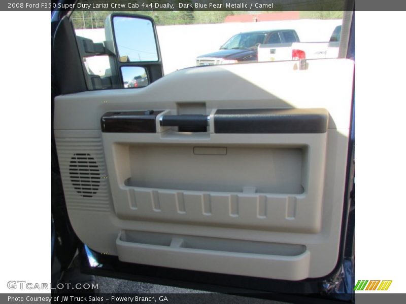 Dark Blue Pearl Metallic / Camel 2008 Ford F350 Super Duty Lariat Crew Cab 4x4 Dually