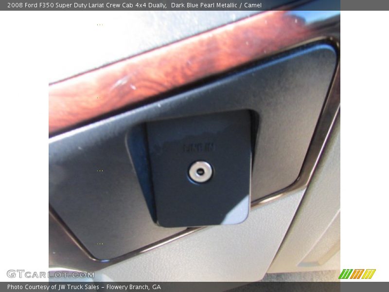Dark Blue Pearl Metallic / Camel 2008 Ford F350 Super Duty Lariat Crew Cab 4x4 Dually