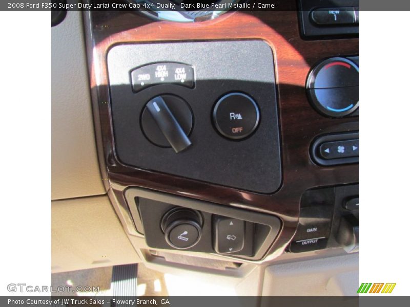 Dark Blue Pearl Metallic / Camel 2008 Ford F350 Super Duty Lariat Crew Cab 4x4 Dually