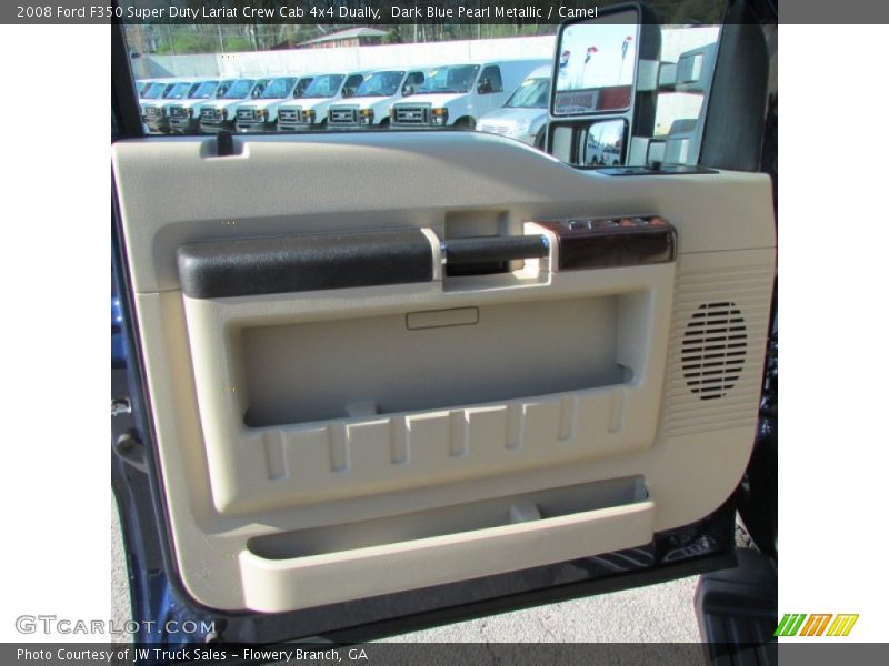 Dark Blue Pearl Metallic / Camel 2008 Ford F350 Super Duty Lariat Crew Cab 4x4 Dually