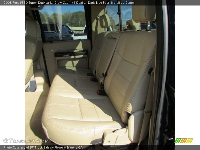 Dark Blue Pearl Metallic / Camel 2008 Ford F350 Super Duty Lariat Crew Cab 4x4 Dually