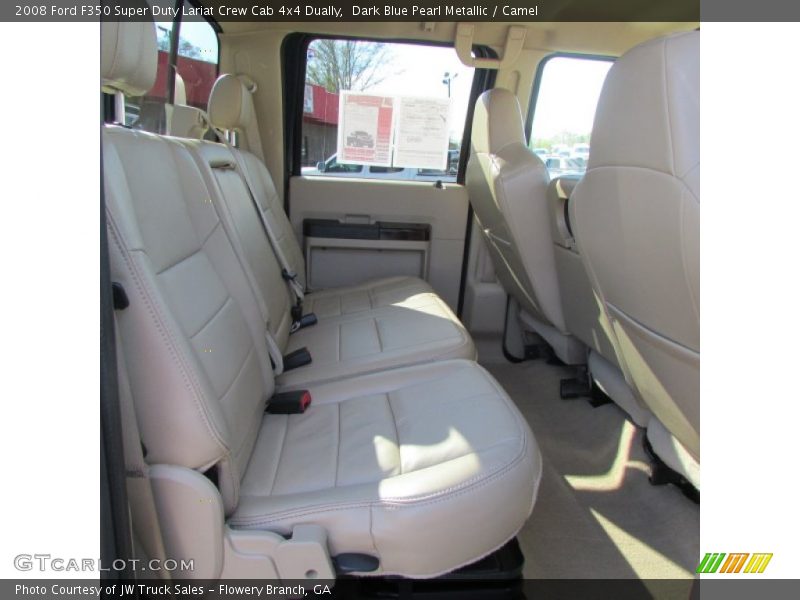 Dark Blue Pearl Metallic / Camel 2008 Ford F350 Super Duty Lariat Crew Cab 4x4 Dually