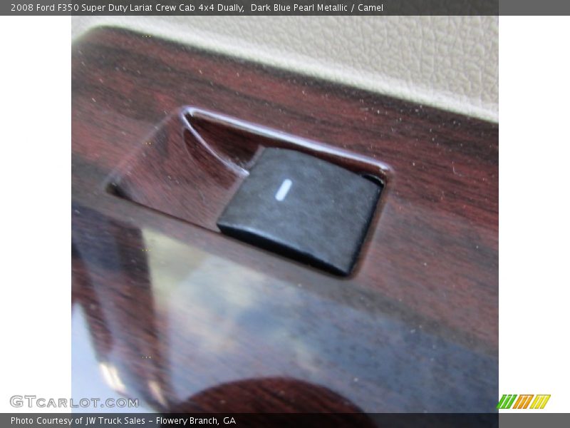 Dark Blue Pearl Metallic / Camel 2008 Ford F350 Super Duty Lariat Crew Cab 4x4 Dually