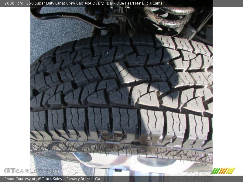 Dark Blue Pearl Metallic / Camel 2008 Ford F350 Super Duty Lariat Crew Cab 4x4 Dually