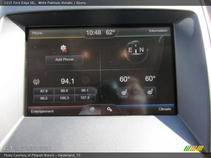 White Platinum Metallic / Ebony 2015 Ford Edge SEL