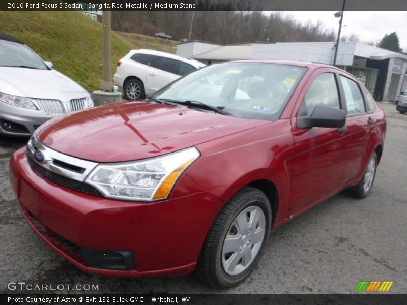 Sangria Red Metallic / Medium Stone 2010 Ford Focus S Sedan