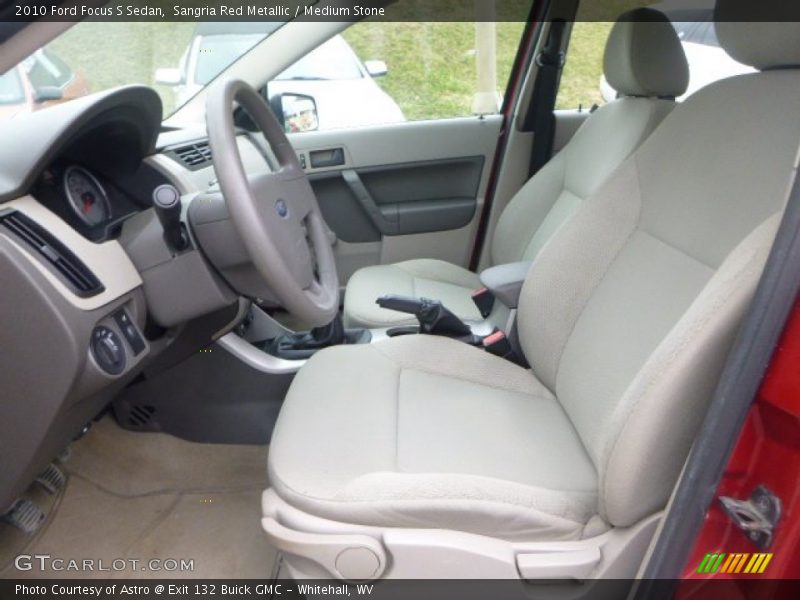 Sangria Red Metallic / Medium Stone 2010 Ford Focus S Sedan
