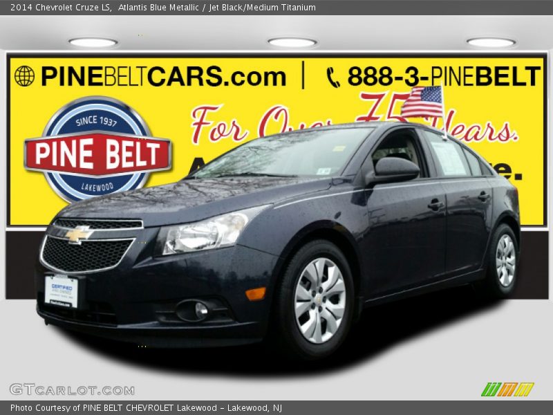 Atlantis Blue Metallic / Jet Black/Medium Titanium 2014 Chevrolet Cruze LS