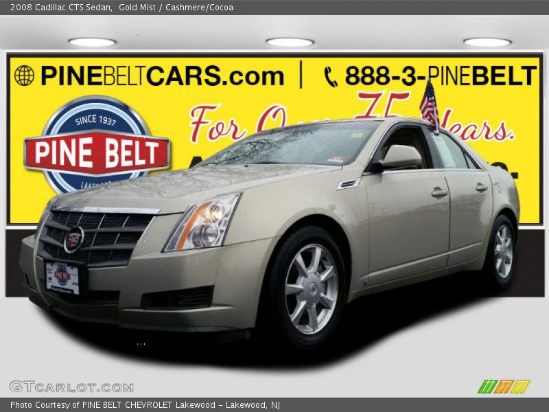 Gold Mist / Cashmere/Cocoa 2008 Cadillac CTS Sedan
