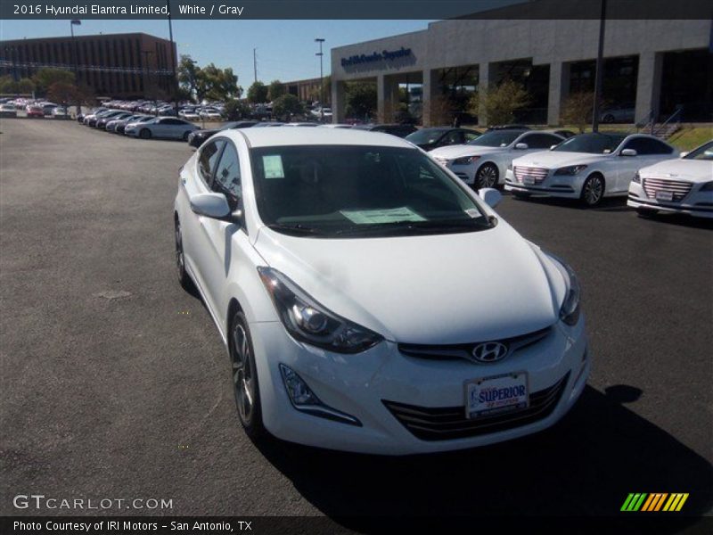 White / Gray 2016 Hyundai Elantra Limited