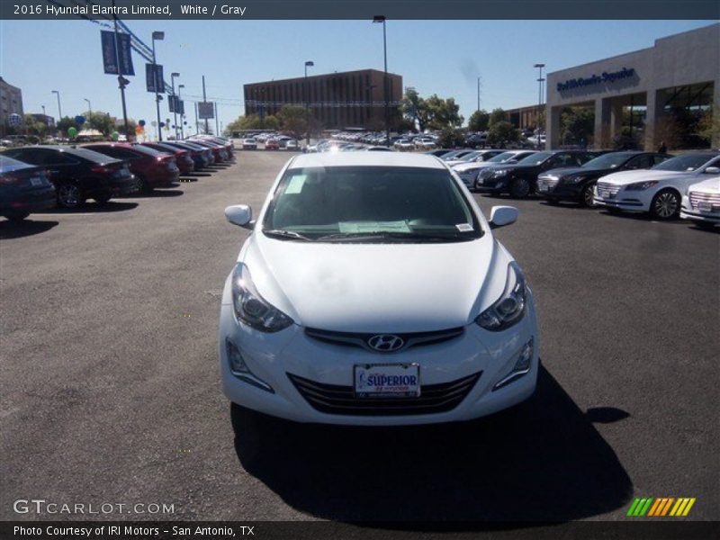 White / Gray 2016 Hyundai Elantra Limited