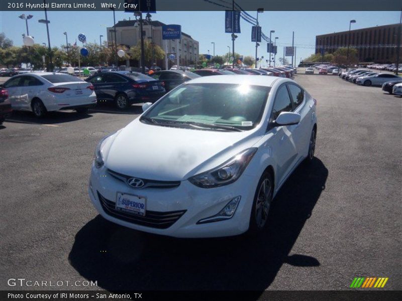 White / Gray 2016 Hyundai Elantra Limited