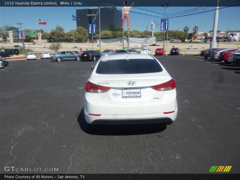 White / Gray 2016 Hyundai Elantra Limited