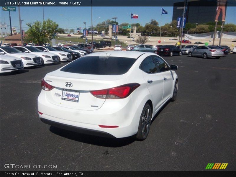 White / Gray 2016 Hyundai Elantra Limited