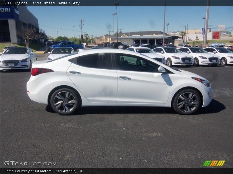 White / Gray 2016 Hyundai Elantra Limited