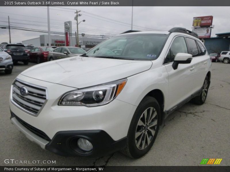 Crystal White Pearl / Slate Black 2015 Subaru Outback 3.6R Limited