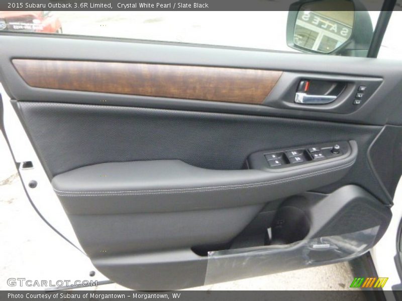 Crystal White Pearl / Slate Black 2015 Subaru Outback 3.6R Limited