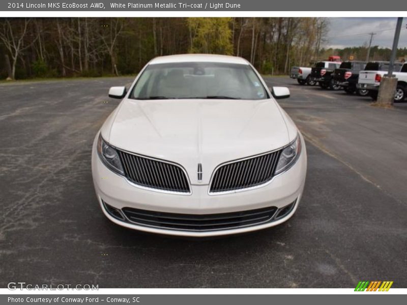 White Platinum Metallic Tri-coat / Light Dune 2014 Lincoln MKS EcoBoost AWD