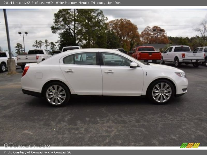 White Platinum Metallic Tri-coat / Light Dune 2014 Lincoln MKS EcoBoost AWD