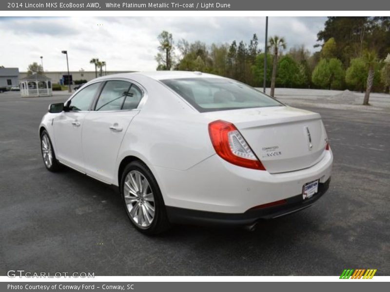 White Platinum Metallic Tri-coat / Light Dune 2014 Lincoln MKS EcoBoost AWD