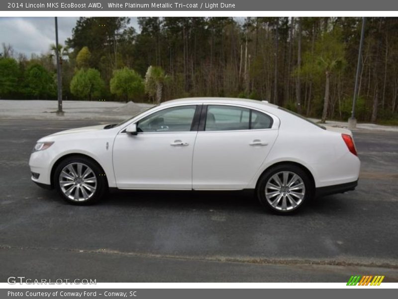 White Platinum Metallic Tri-coat / Light Dune 2014 Lincoln MKS EcoBoost AWD