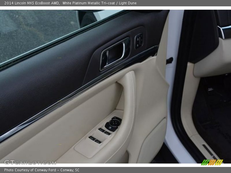 White Platinum Metallic Tri-coat / Light Dune 2014 Lincoln MKS EcoBoost AWD