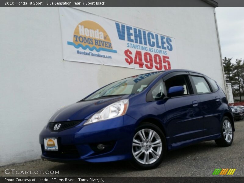Blue Sensation Pearl / Sport Black 2010 Honda Fit Sport