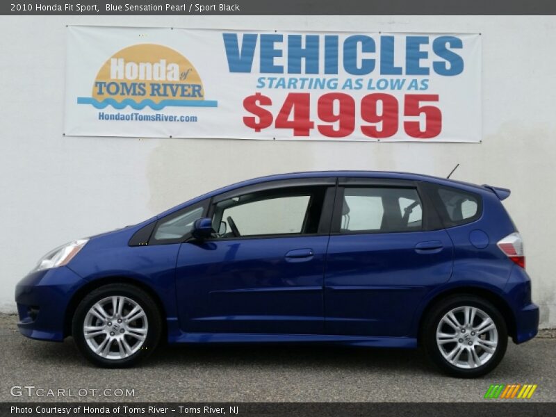 Blue Sensation Pearl / Sport Black 2010 Honda Fit Sport
