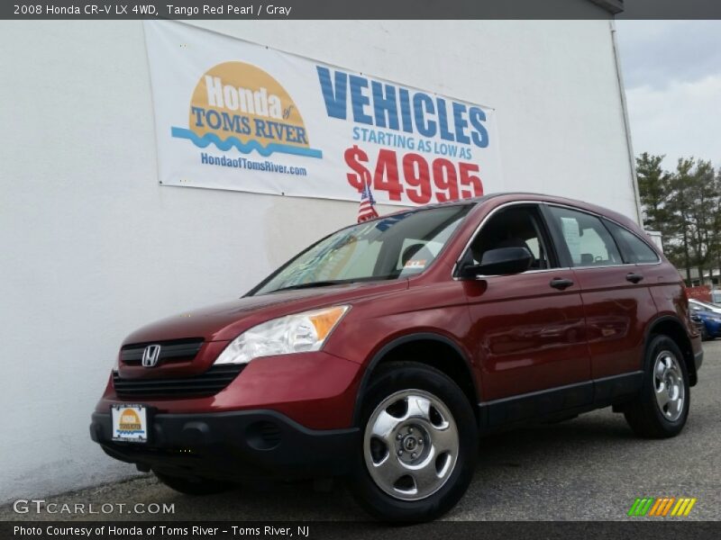Tango Red Pearl / Gray 2008 Honda CR-V LX 4WD
