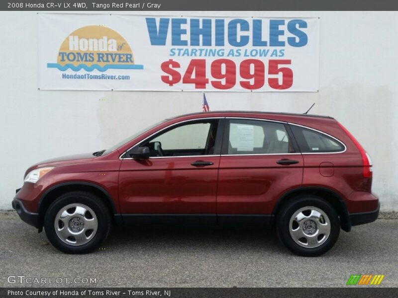 Tango Red Pearl / Gray 2008 Honda CR-V LX 4WD
